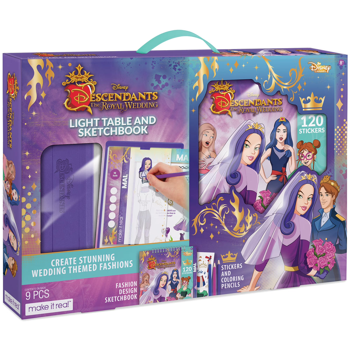 9 Piece Light Table & Sketchbook Set with Stickers & Coloring Pencils H159346