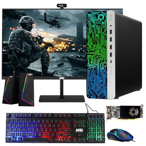 G3 Gaming Desktop PC Intel Core i7 6th Gen AMD RX 550 Graphics 32GB RAM 1TB SSD 24 Inch Dual Monitor RGB Keyboard Mouse Speaker Webcam Win 10 Pro M370526