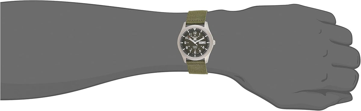 Green 42 mm Automatic Analogue Watch with Fabric Strap Q2353