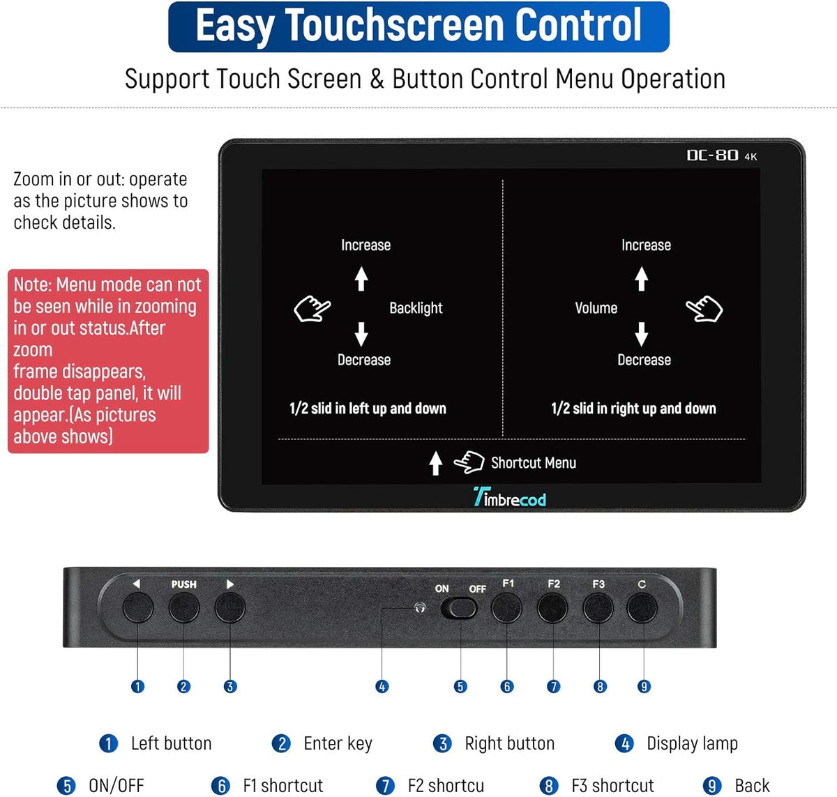 7" Touch Screen Camera Video Monitor O458