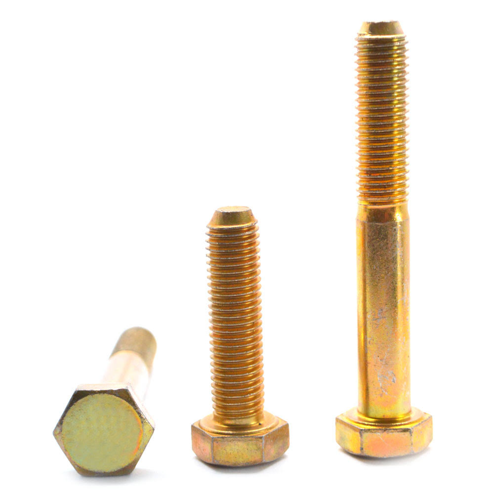 16x22-18 x 7x22 Coarse Thread Grade 8 Hex Cap Screw Alloy Steel Yellow Zinc Plated K155