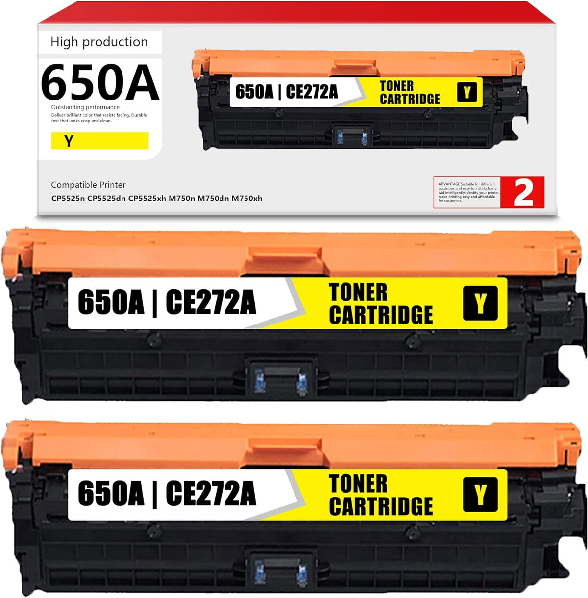 Remanufactured Toner Cartridge 2 Pack Yellow V662