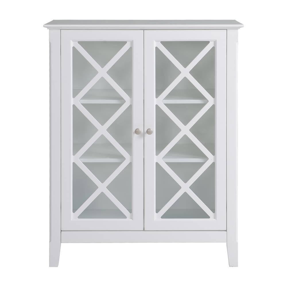White Two Doors Accent Cabinet F275479