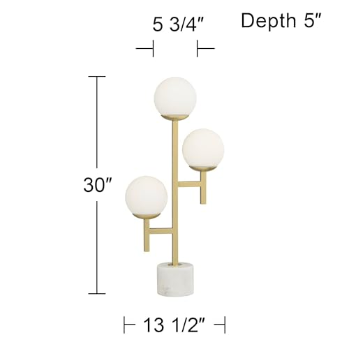 30" Tall Gold Marble Metal 3-Light Table Lamp E252493