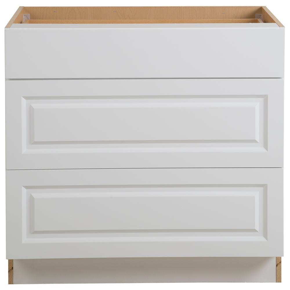 White 3-Soft Close Drawers Base Cabinet I563