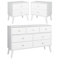 White 2 Nightstands and 7-Drawer Dresser 3-Piece Set G640520