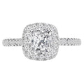 14K White Gold Cushion Halo Engagement Ring Q124