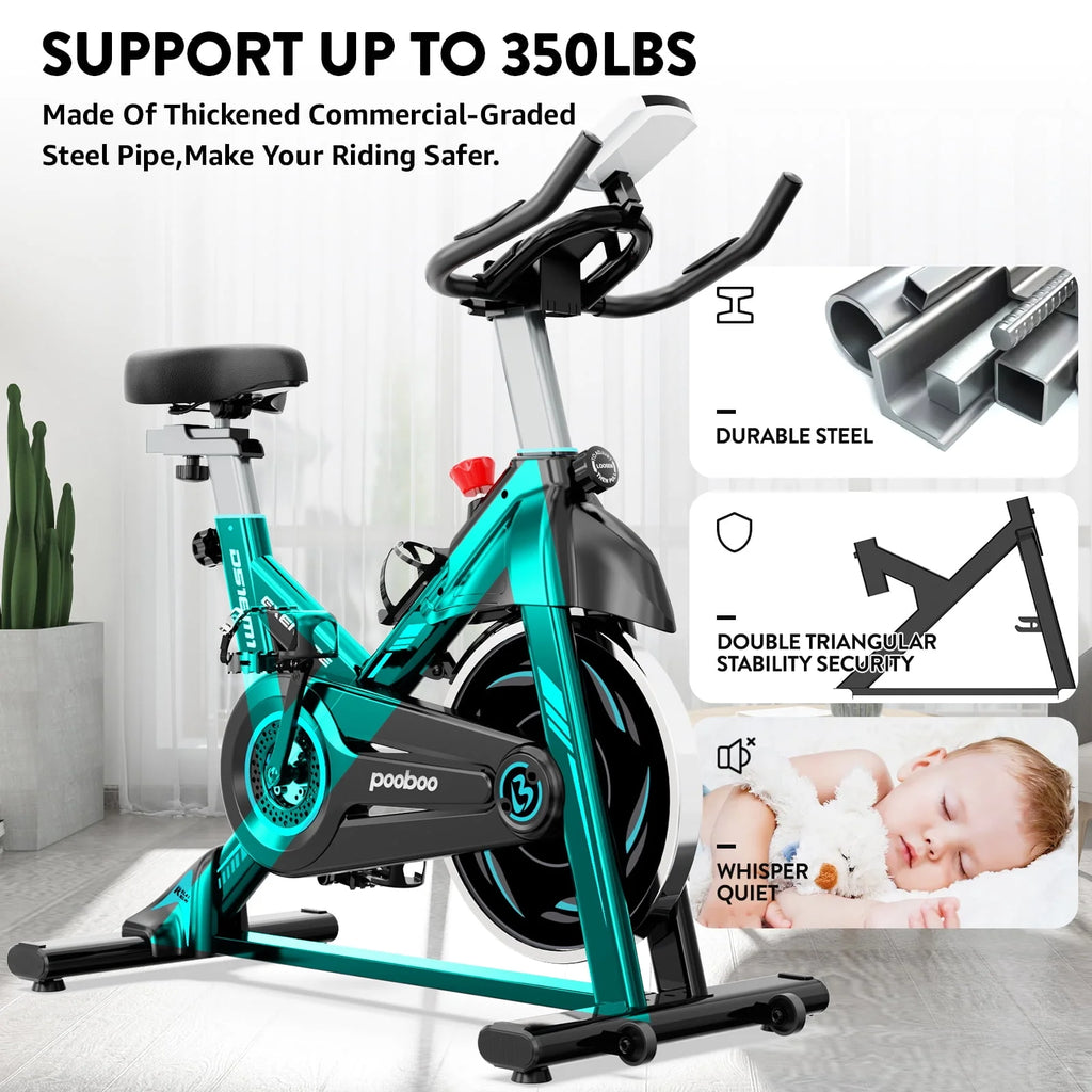 Indoor Cycling Bike Magnetic Stationary Exercise Bike 40lbs Flywheel W83406