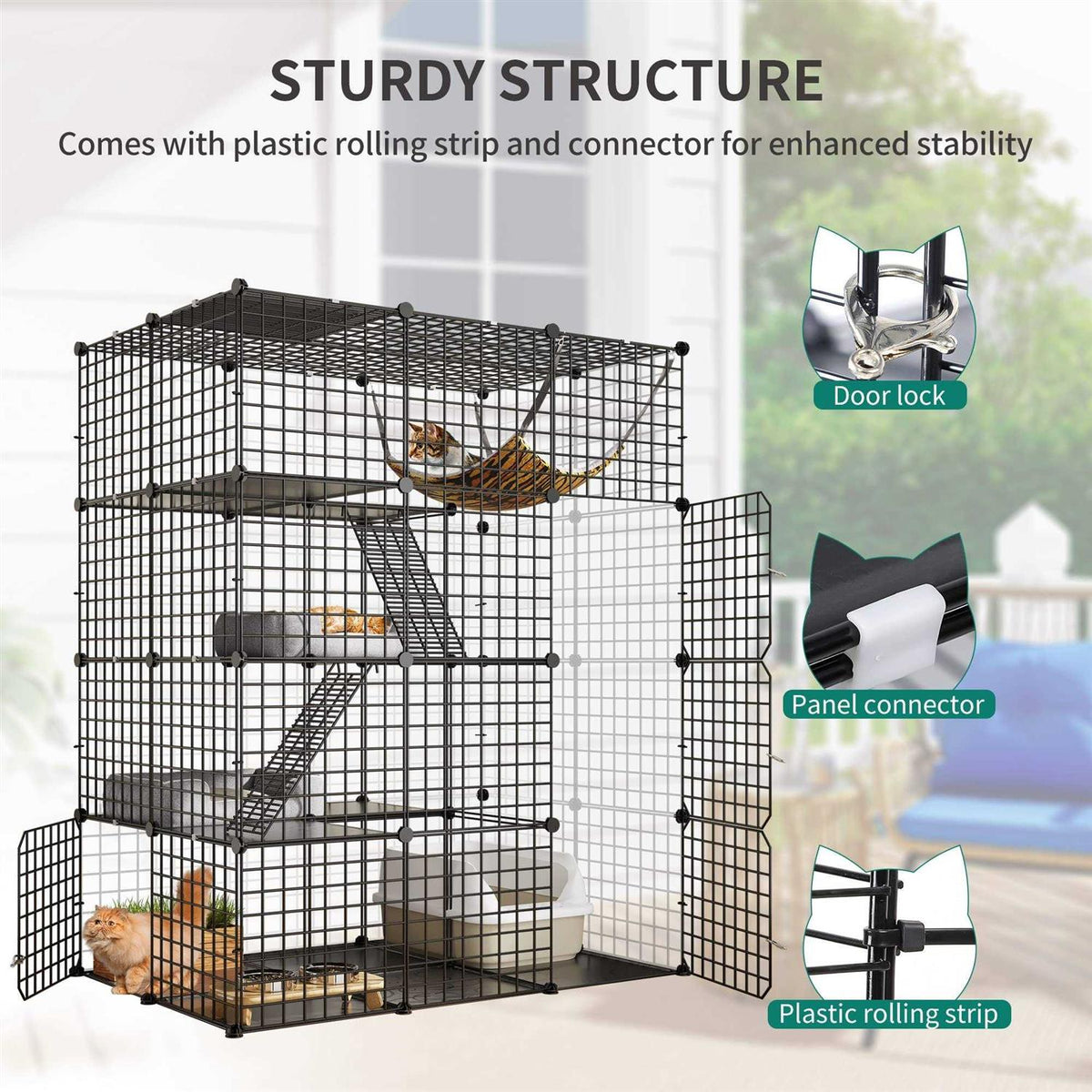 4 Tier Cat Hammock Cat Enclosure J77798