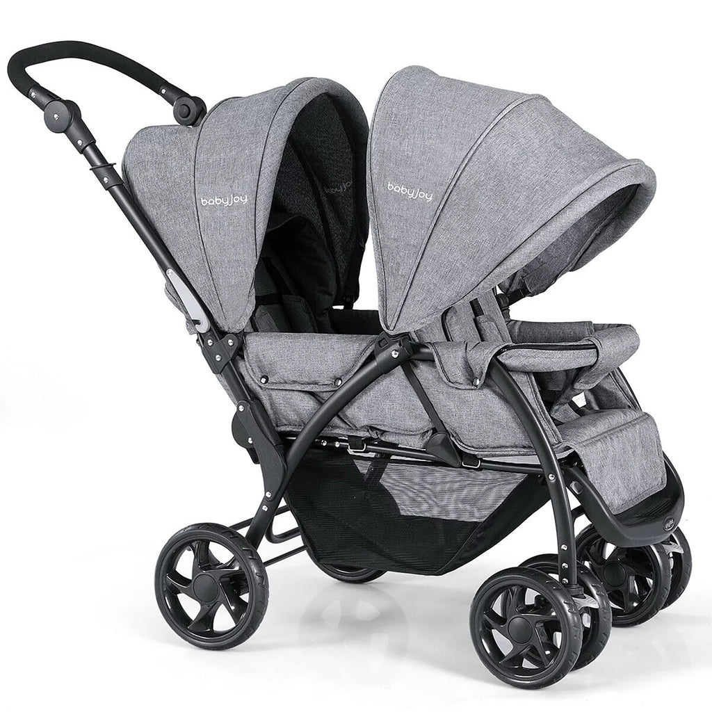 Double Foldable Lightweight Black Stroller L3665