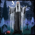 5 FT Witch Animatronic Halloween Decorations with Sound Activation and Glowing Red Eyes J537801