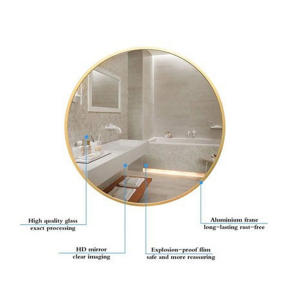 24 Round Wall Mounted Mirror A70980