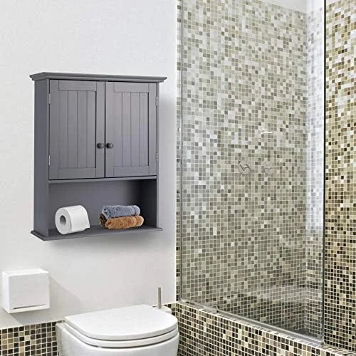Wall Mounted Bathroom Cabinet with Double Doors L375