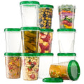 6 Pack 16 oz Green Plastic Food Storage Containers with Screw on Lid R77910