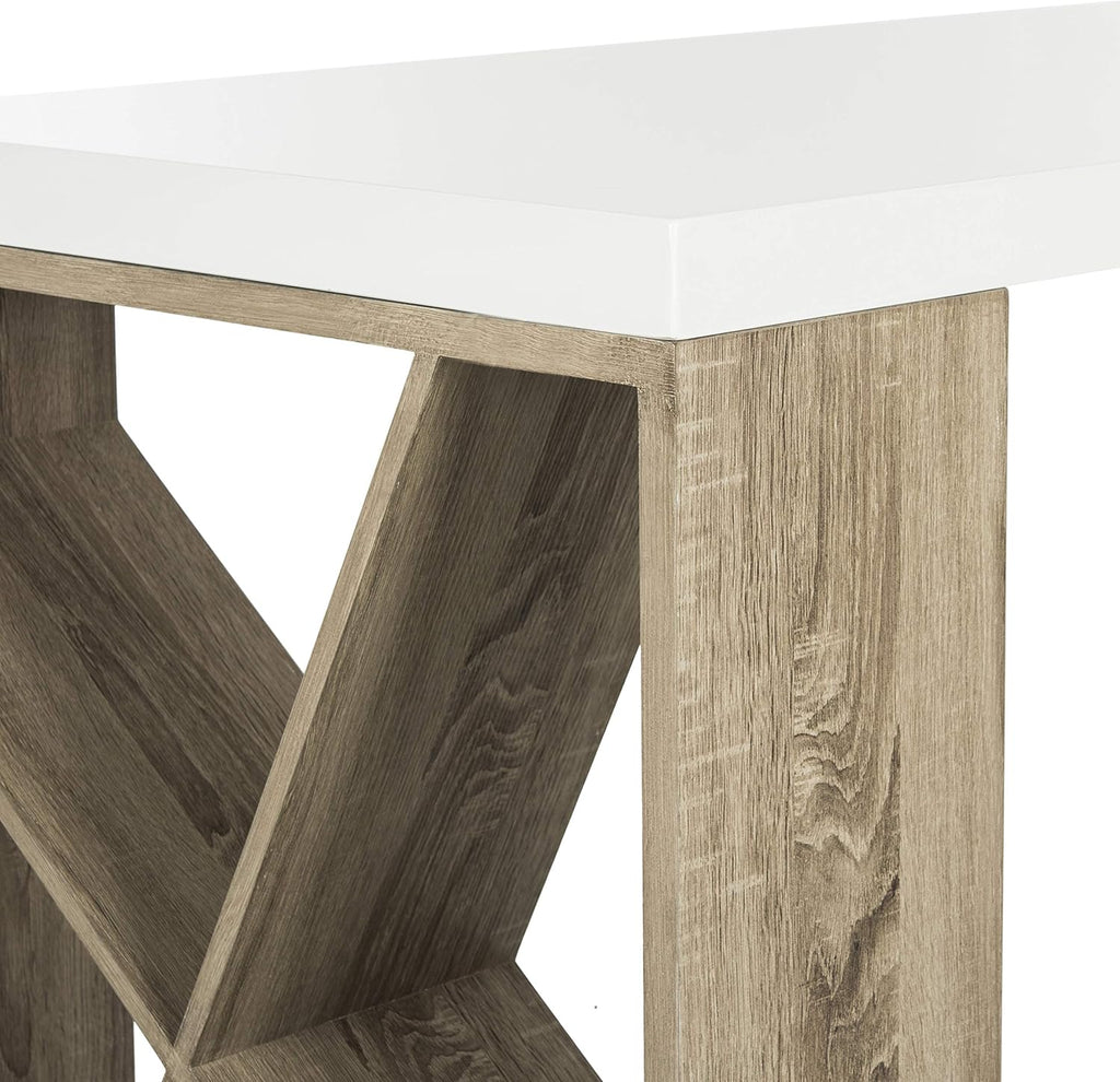 White Lacquer and Oak Desk G385