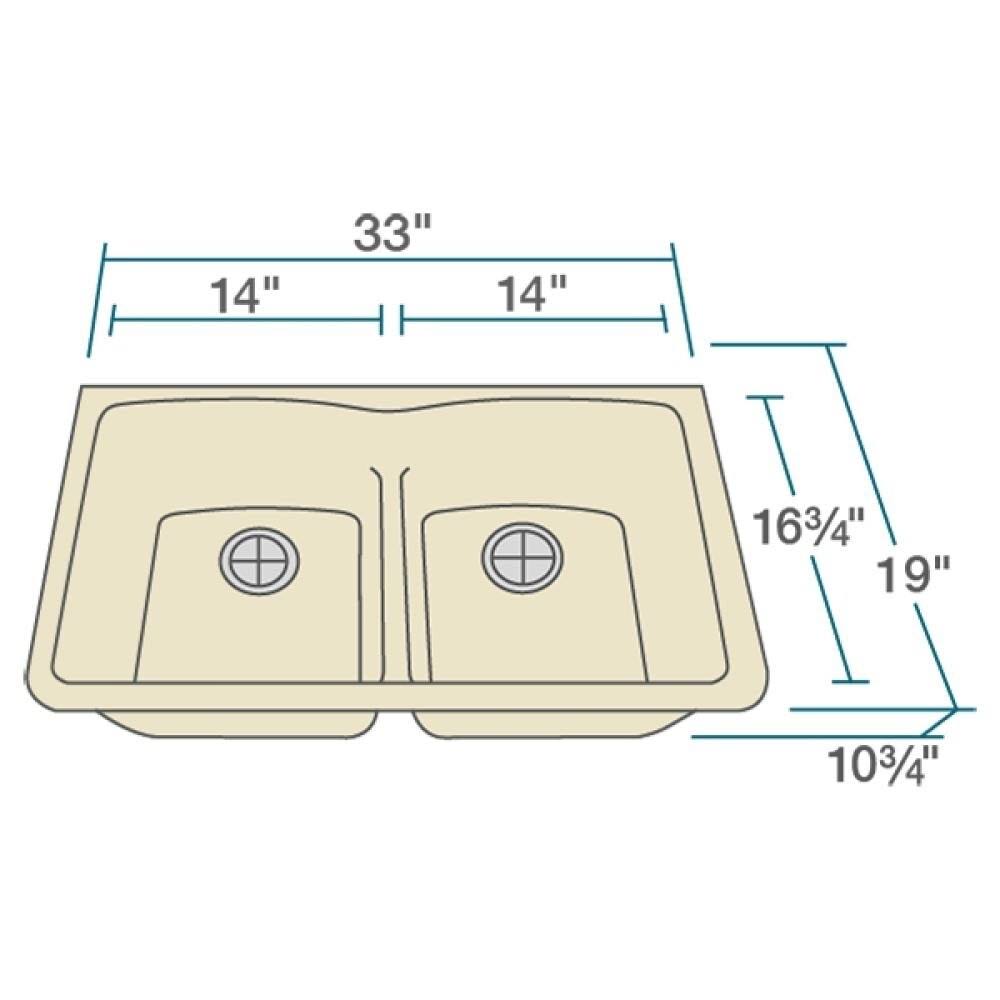 White Double Bowl Quartz Kitchen Sink J123945