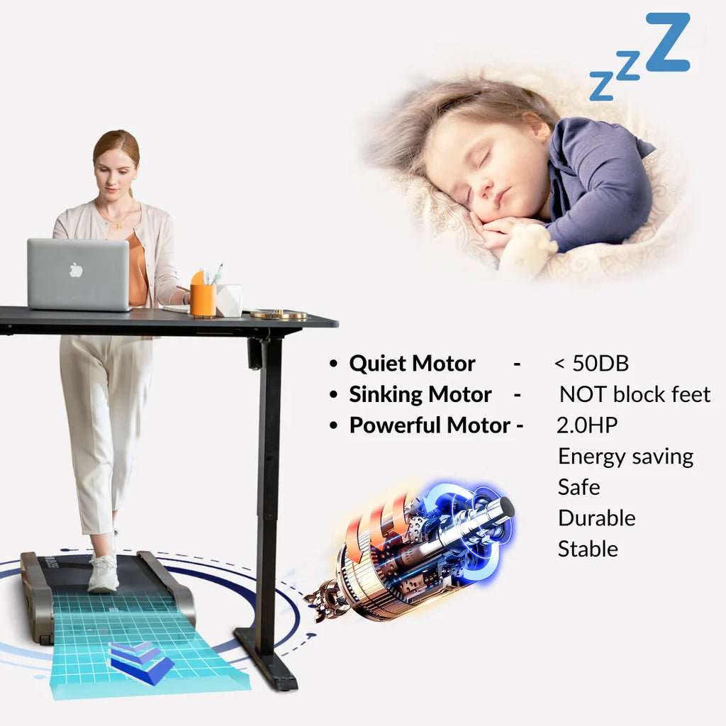 2.0HP 5 Incline Under Desk Electric Walking Treadmill N203758