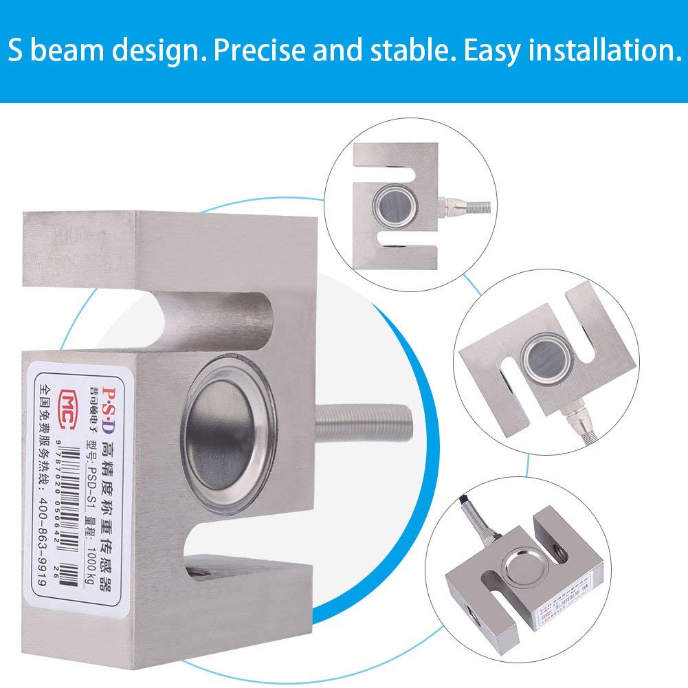 Metal Load Cell Scale Weighting Sensor 1000kg/2204lb, Weighing Controller Weight Indicator Pack of 2 V478