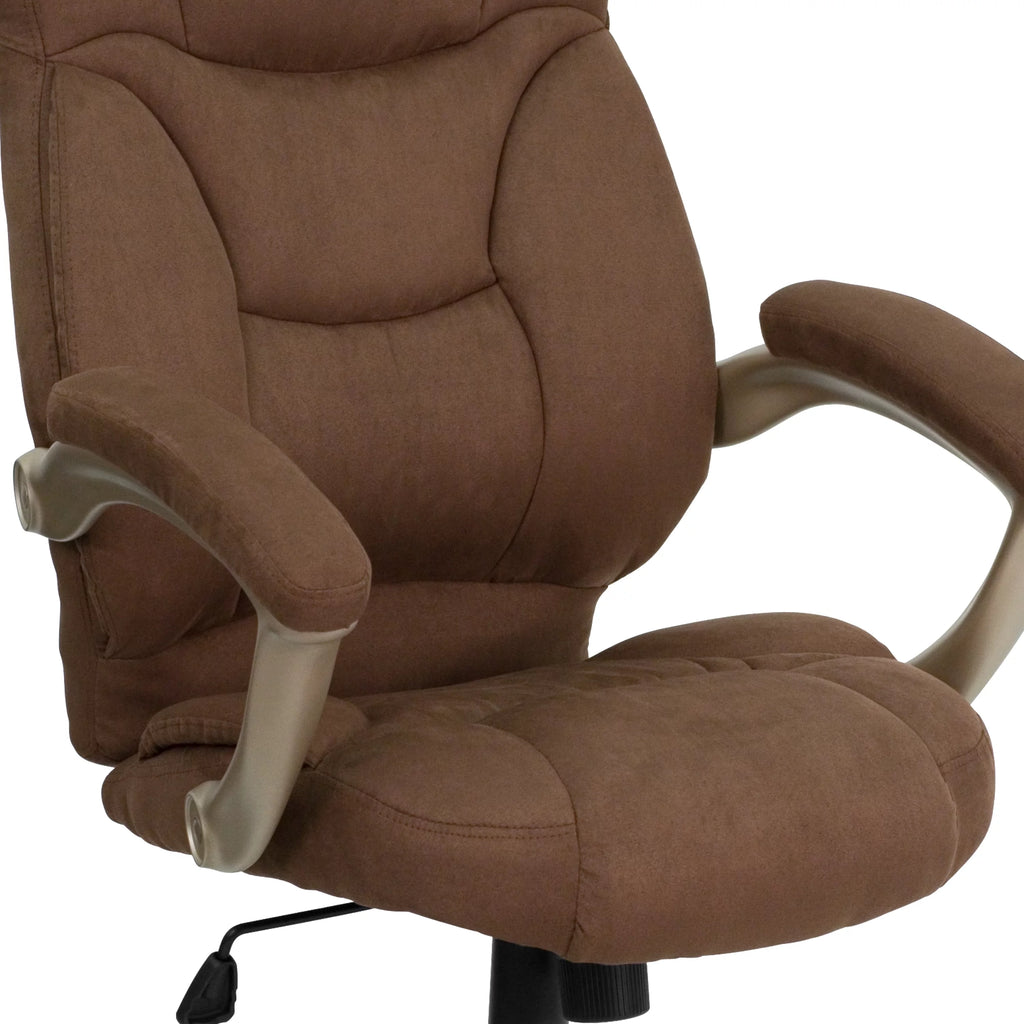 Brown Microfiber Ergonomic Office Chair with Arms G251124