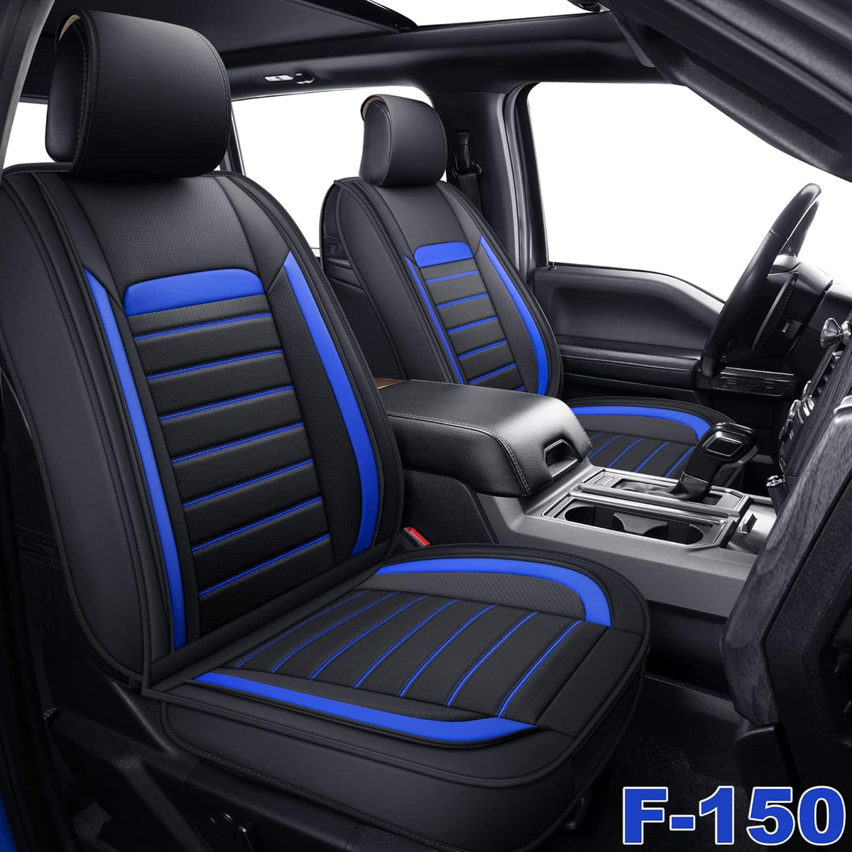 Leather Car Seat Covers, Front Pair, Black C573