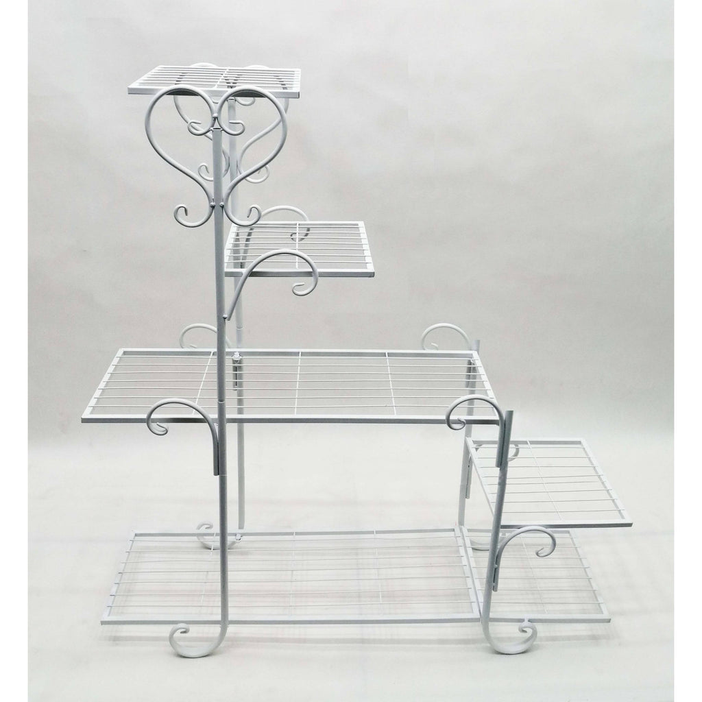 5 Tier Plant Stand Steps White O91348