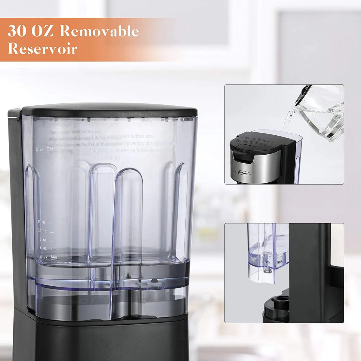 Single Serve Coffee Maker with 6 to 14 oz Brew Sizes O111082
