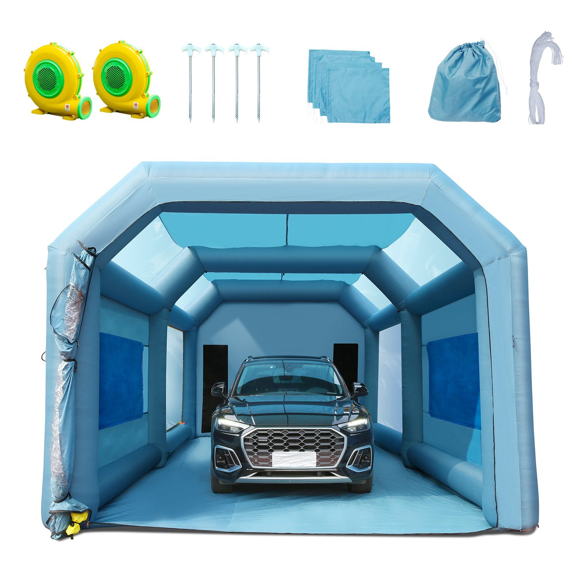 Inflatable Paint Booth with Dual Blowers and Air Filter System N16893