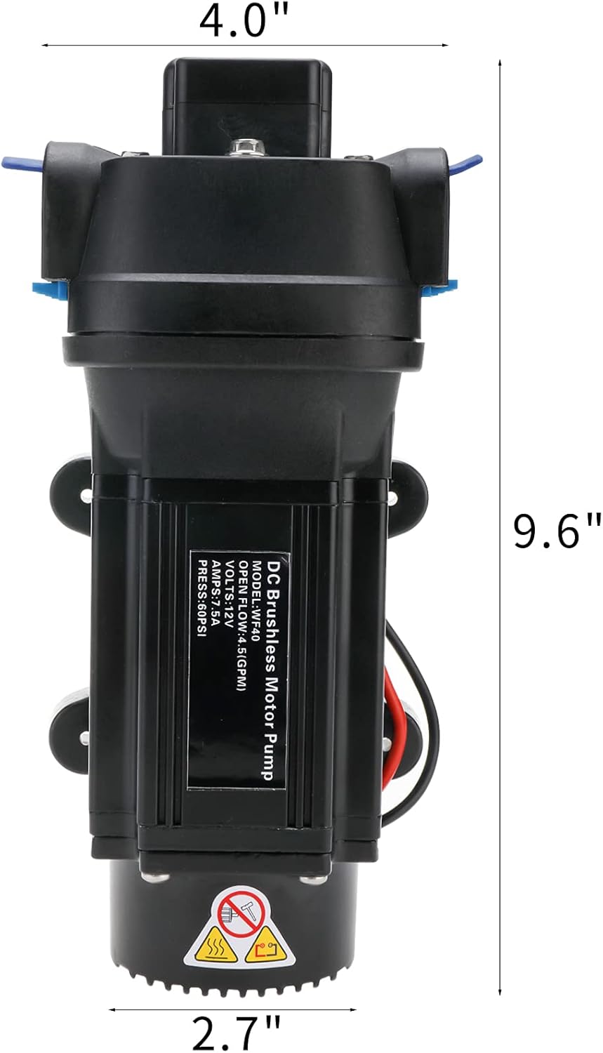 Water Diaphragm Self Priming Pump 40PSI 4.5GPM 12V Automatic M200