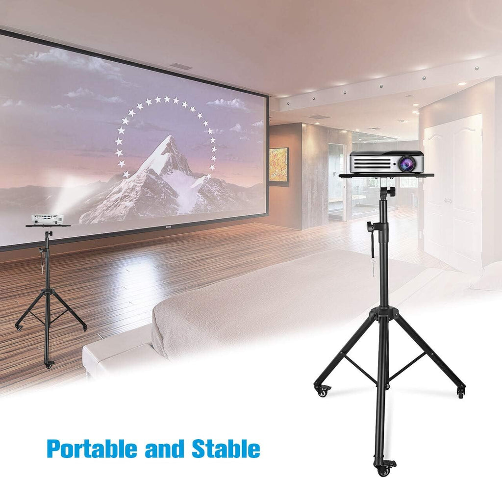 Projector Tripod Stand with Height Adjustable Plate and Casters Q641610