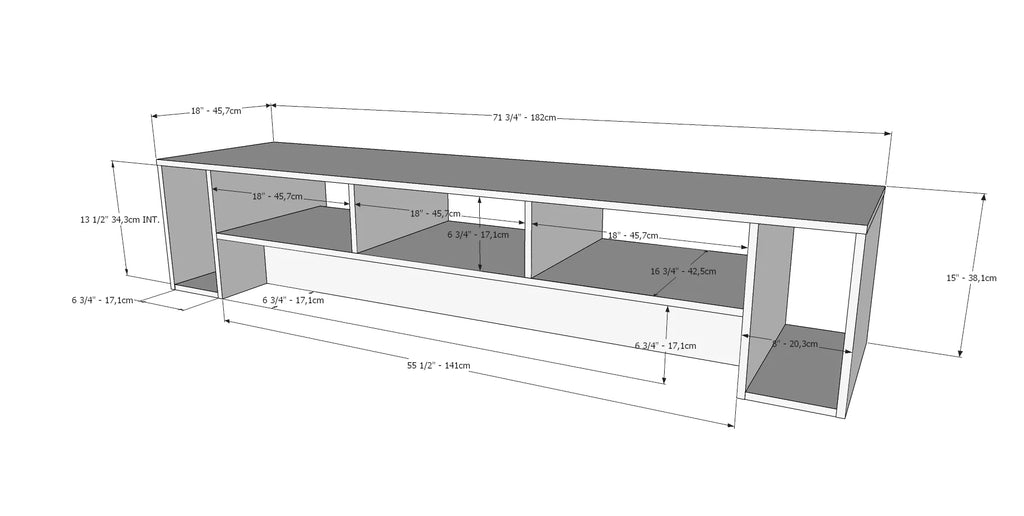 Bark Gray TV Stand D351