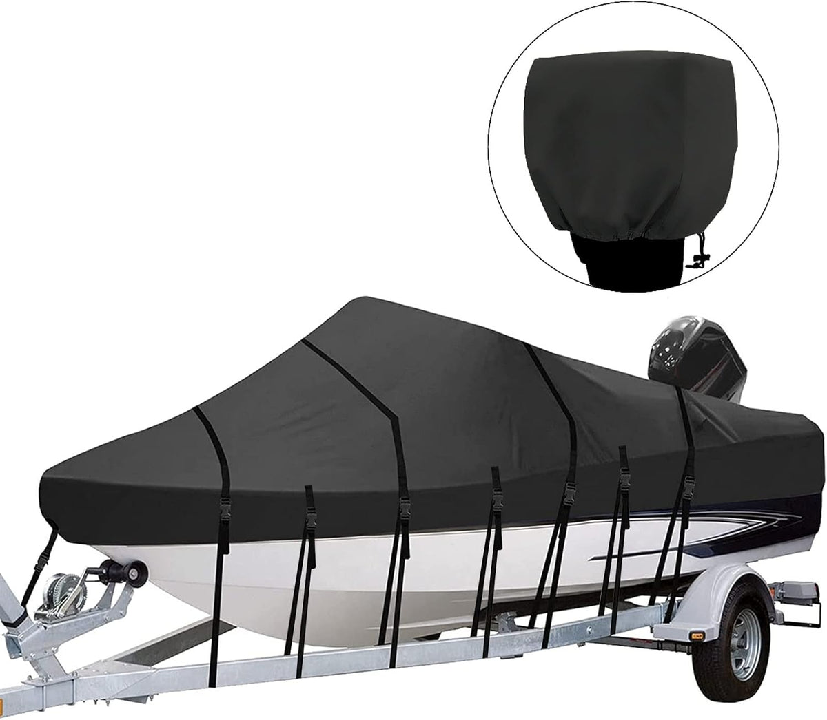 100% Waterproof Marine Grade Polyester Canvas Boat Cover Z1491