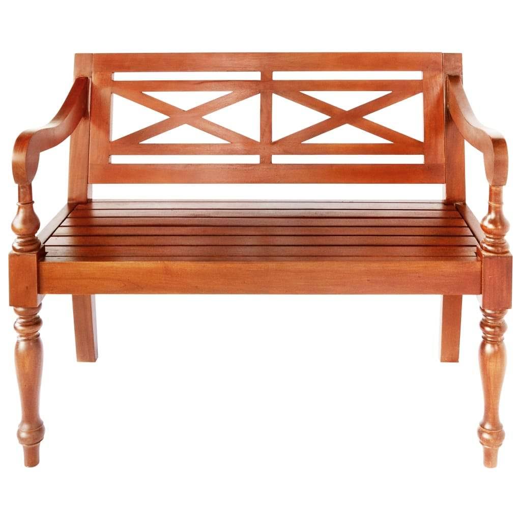 Solid Mahogany Wood White Bench W3129
