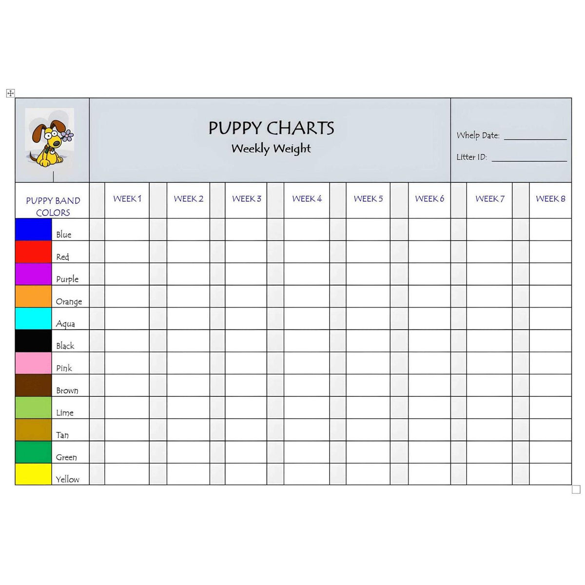 Breeder Record Keeping Charts R268421