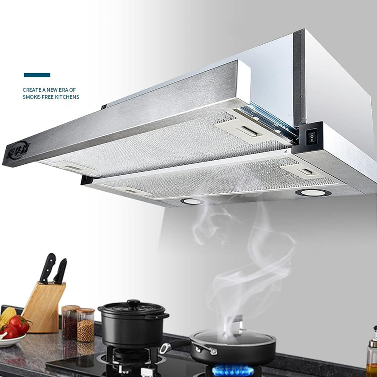 Stainless Steel 600mm Built-in Extractor Hood with LED Light A720
