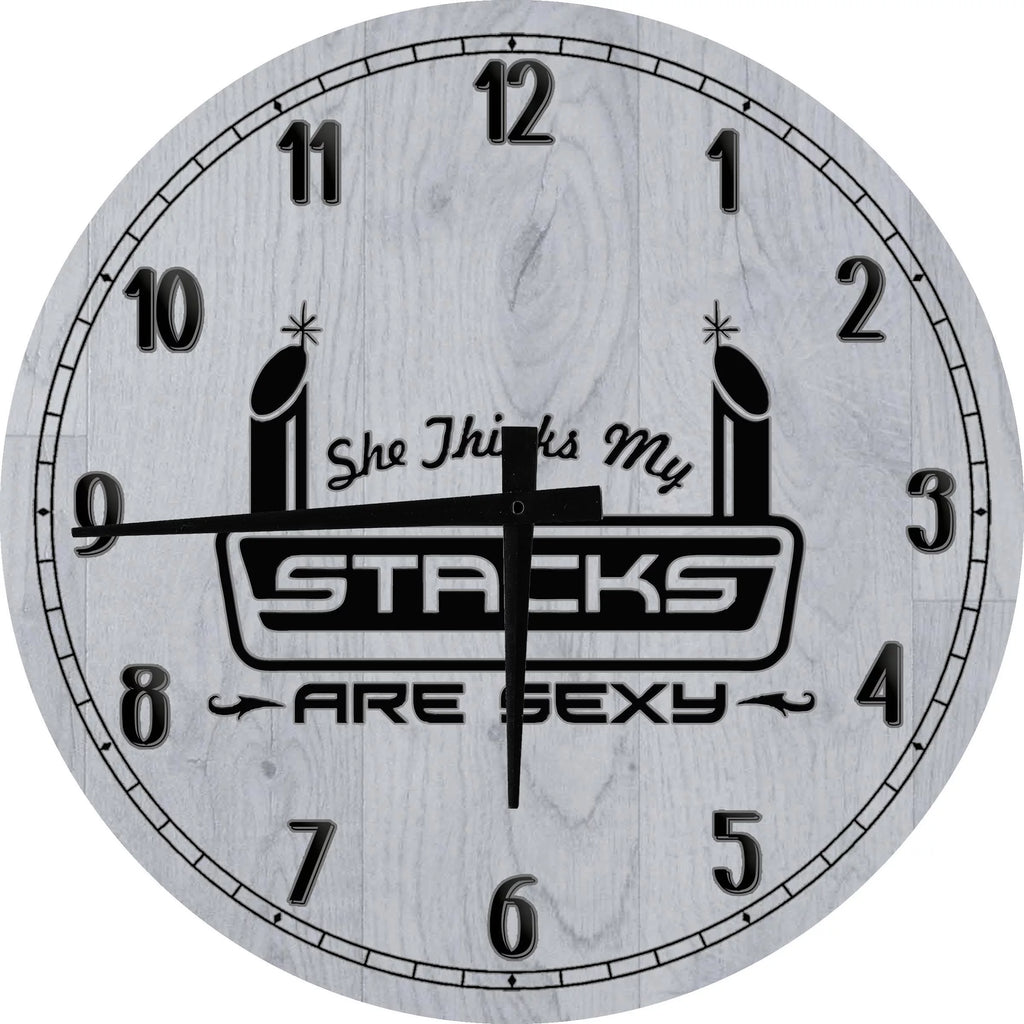 Rustic Distressed Brown Wood Wall Clock I923282
