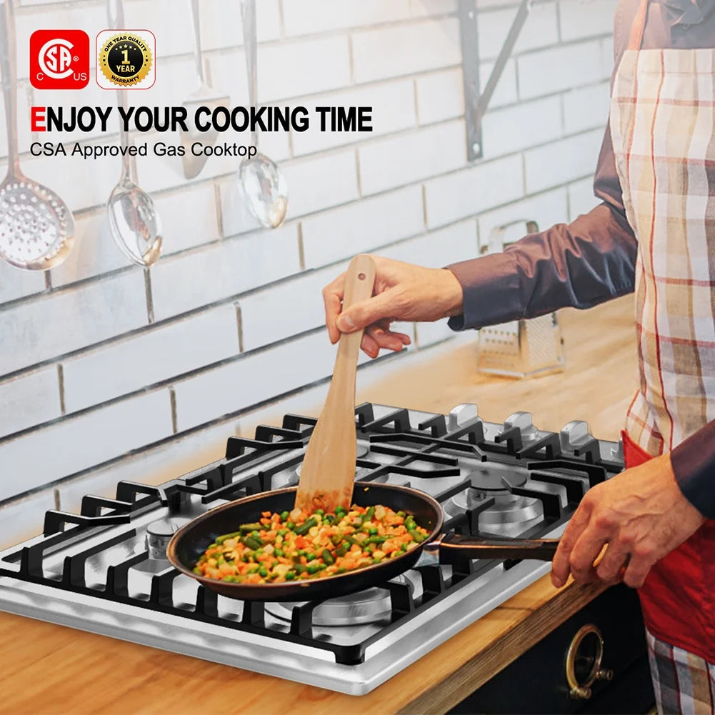 Stainless Steel 4-Burner Gas Cooktop C6368