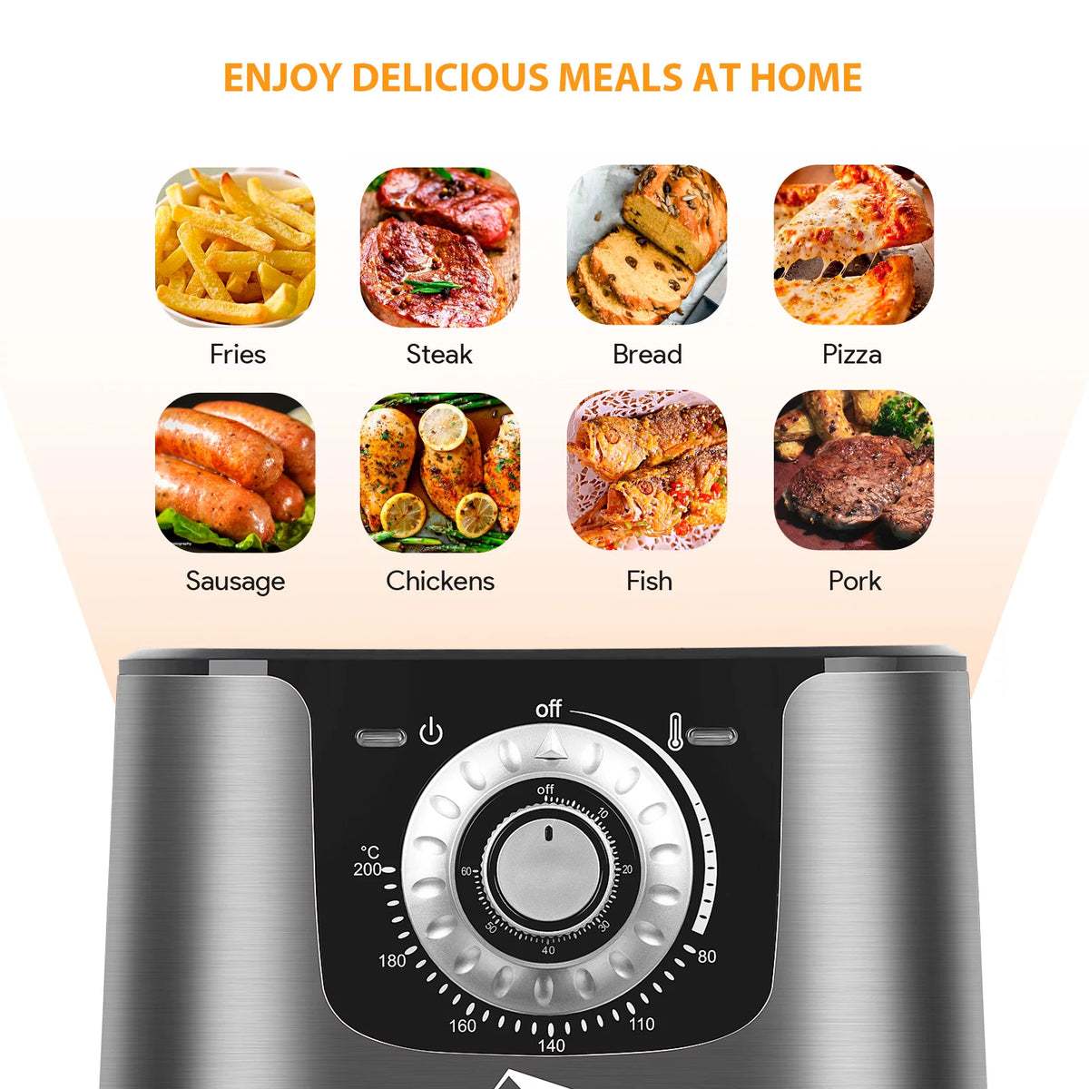 5.8 Quart 1700W 8-in-1 Non-Stick Air Fryer L90067