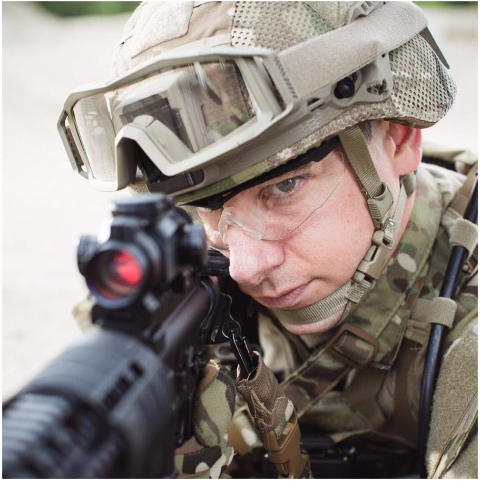 Large Yellow Anti-Fog Tactical Ballistic Eye Protection Glasses E487