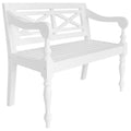 Solid Mahogany Wood White Bench W3129