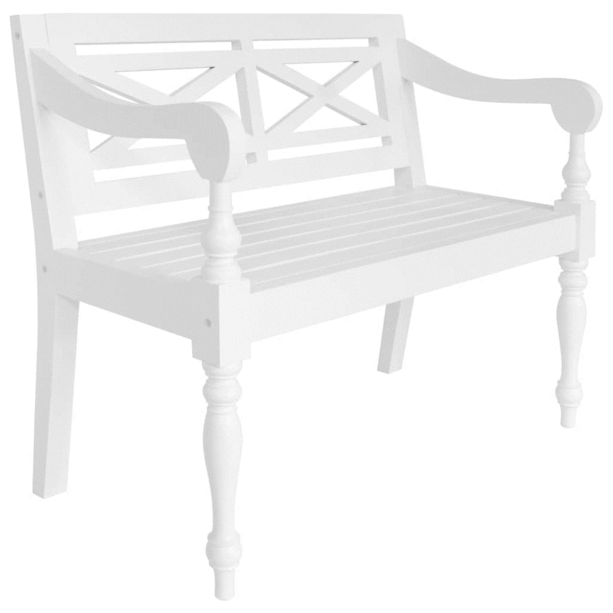 Solid Mahogany Wood White Bench W3129