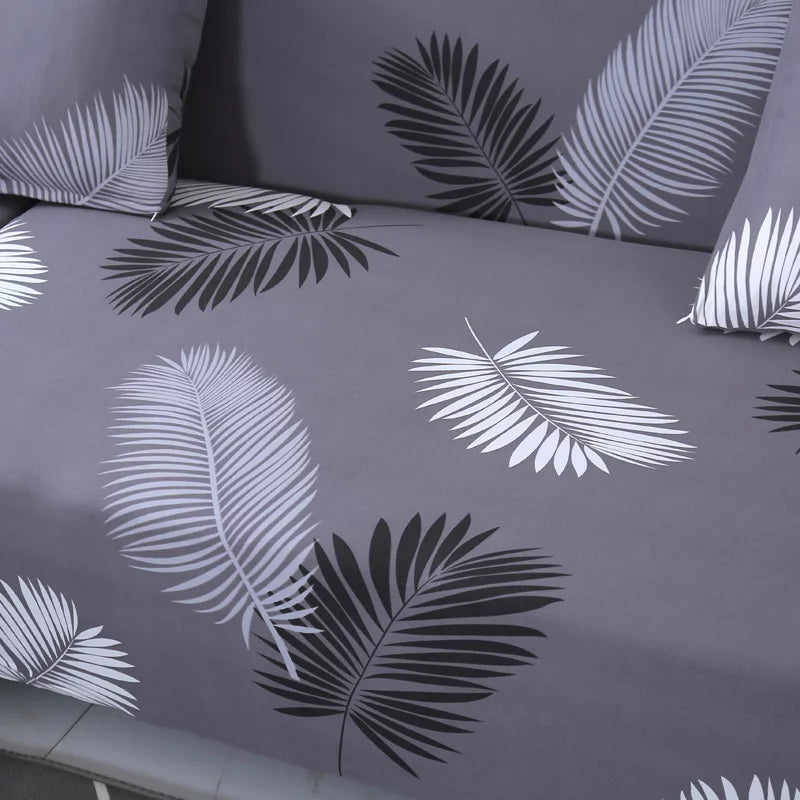 Floral Pattern 2 Pieces L Shaped Sofa Cover Set W695280