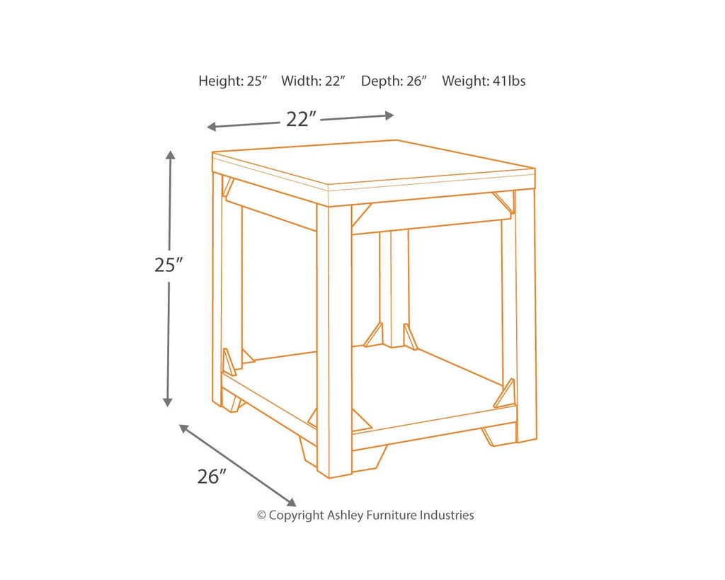 Whitewash End Table F67866