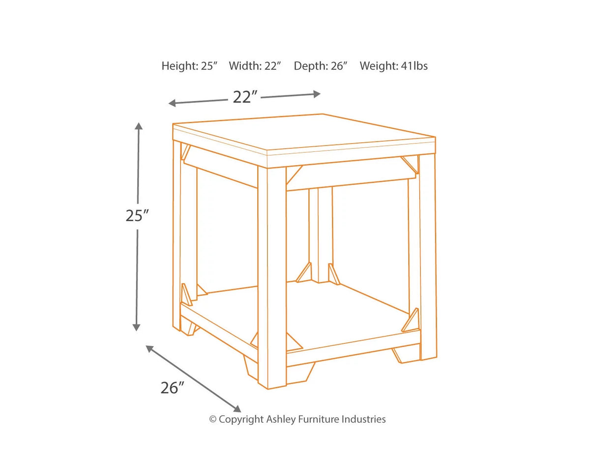 Whitewash End Table F67866