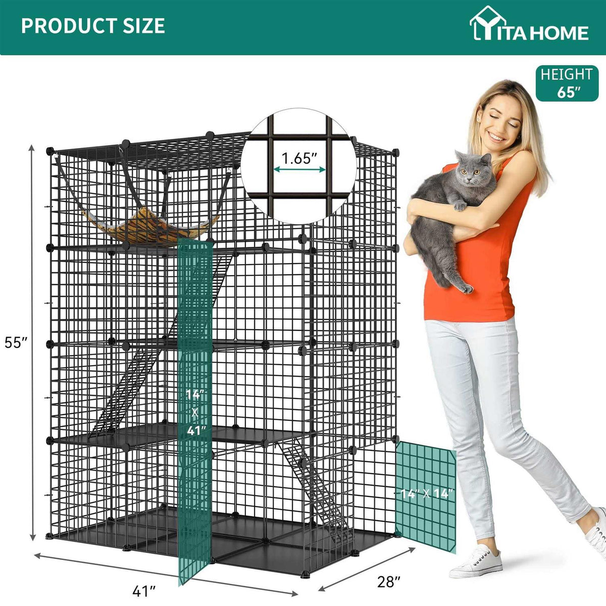 4 Tier Cat Hammock Cat Enclosure J77798