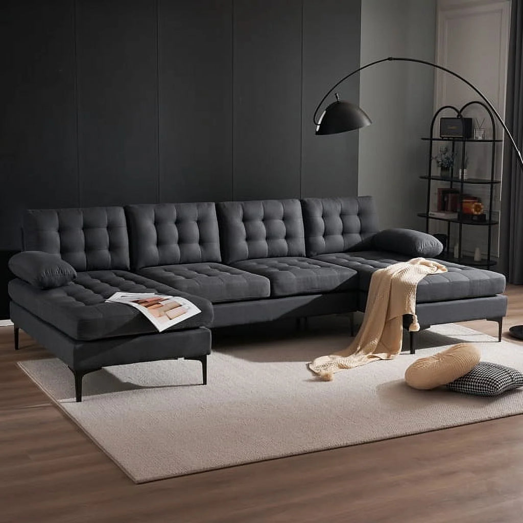 U-shaped Sectional Sofa Dark Gray U8581