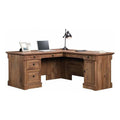 L-Shape Wood Computer Desk in Vintage Oak Y9314