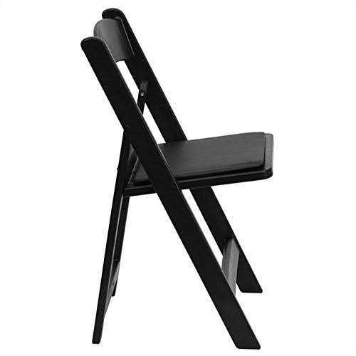 Black Resin Folding Chair with Vinyl Padded Seat J810594