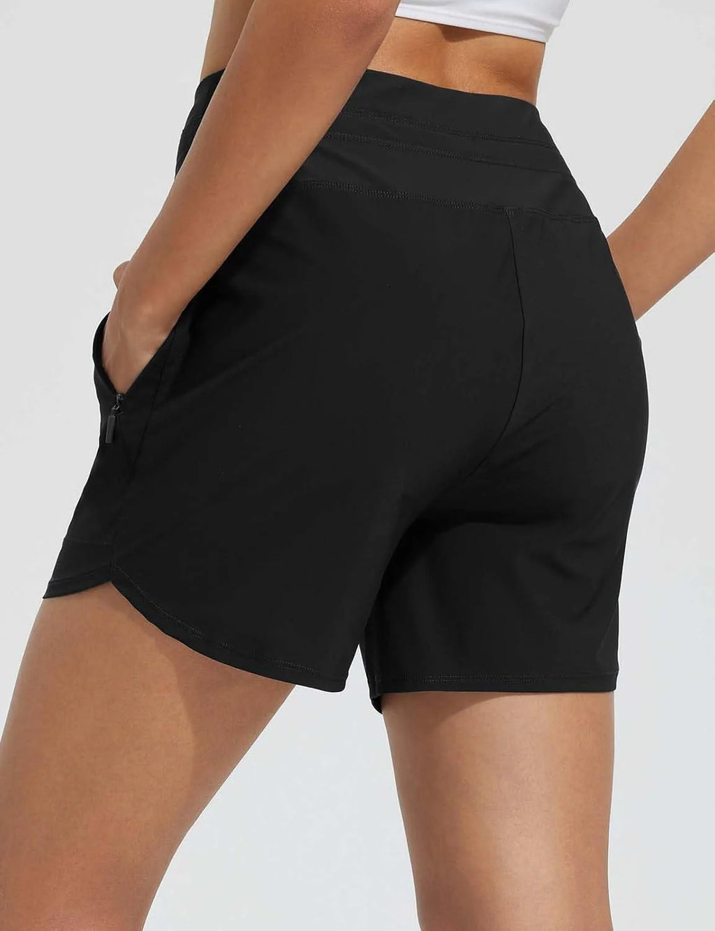 High-Waisted Quick-Dry Swim Shorts D821