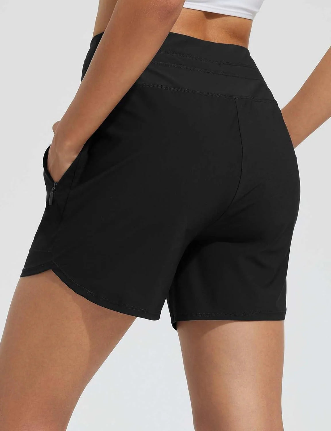 High-Waisted Quick-Dry Swim Shorts D821