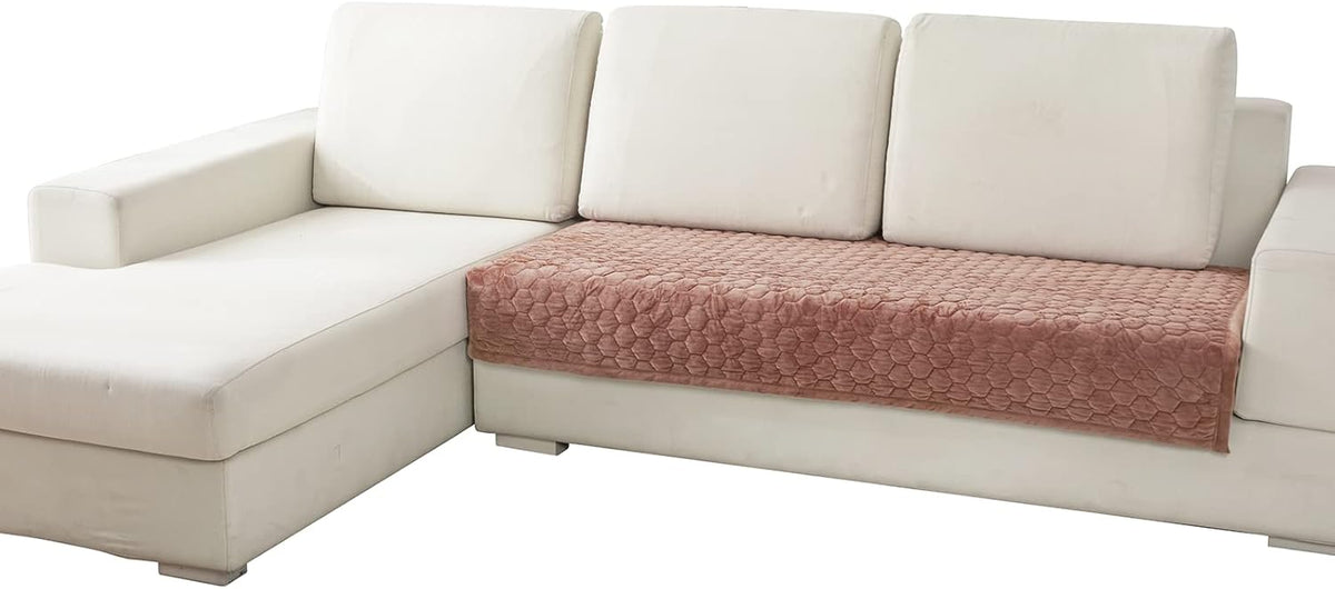Velvet Sectional Sofa Covers 36 x 82 Inch Light Gray H227166